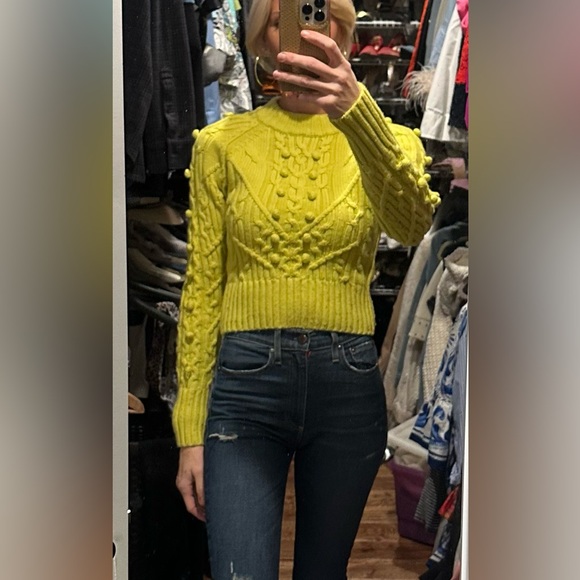 H&M Neon Yellow Cable Knit Wool
Blend Sweater Jumper Size XS - Picture 12 of 12
